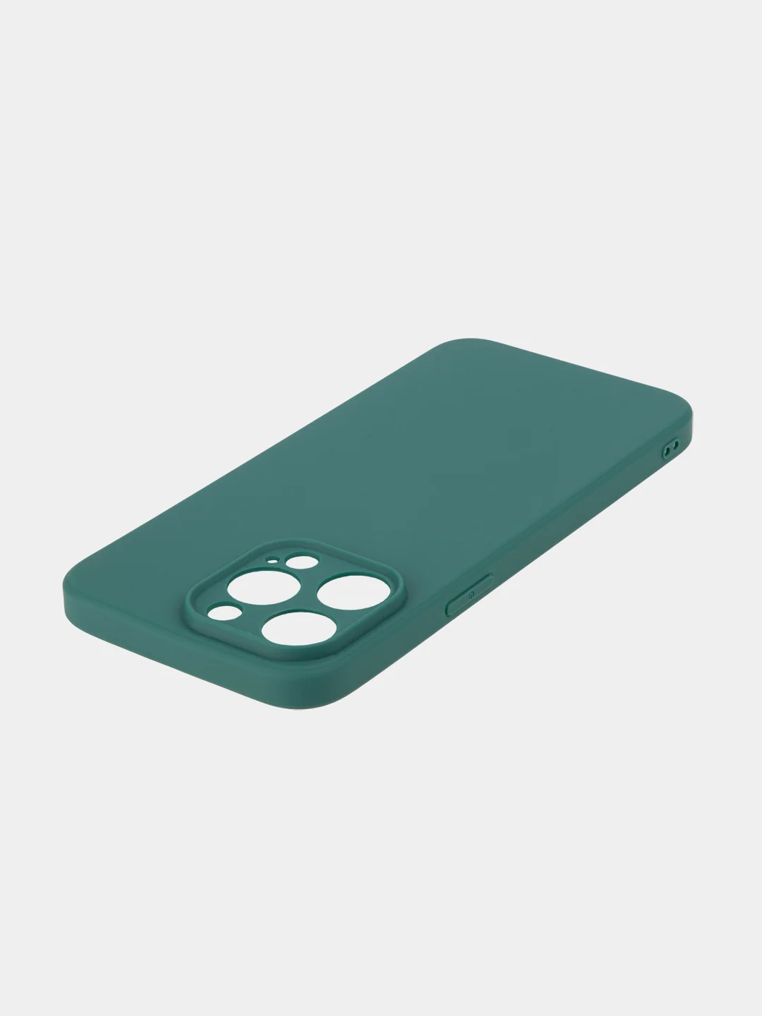 Тёмно-зелёный чехол для iPhone 15 Pro Max силиконовый BROSCORP, матовый/ прозрачный, бортик- защита камер