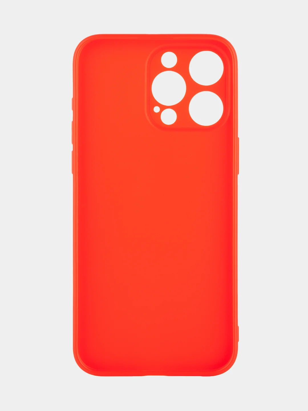 Красный чехол для iPhone 15 Pro Max силиконовый BROSCORP, матовый/ прозрачный, бортик- защита камер