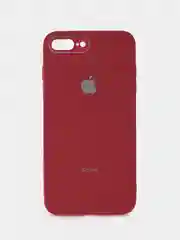 Багровый чехол силиконовый со стеклянной панелью для iPhone 7 Plus / iPhone 8 Plus
