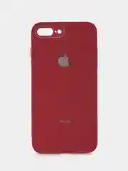 Багровый чехол силиконовый со стеклянной панелью для iPhone 7 Plus / iPhone 8 Plus