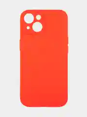 Красный чехол для iPhone 15 силиконовый BROSCORP матовый/ прозрачный тонкий c защитой камер бортик