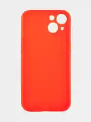 Красный чехол для iPhone 15 силиконовый BROSCORP матовый/ прозрачный тонкий c защитой камер бортик