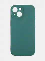 Тёмно-зелёный чехол для iPhone 15 силиконовый BROSCORP матовый/ прозрачный тонкий c защитой камер бортик
