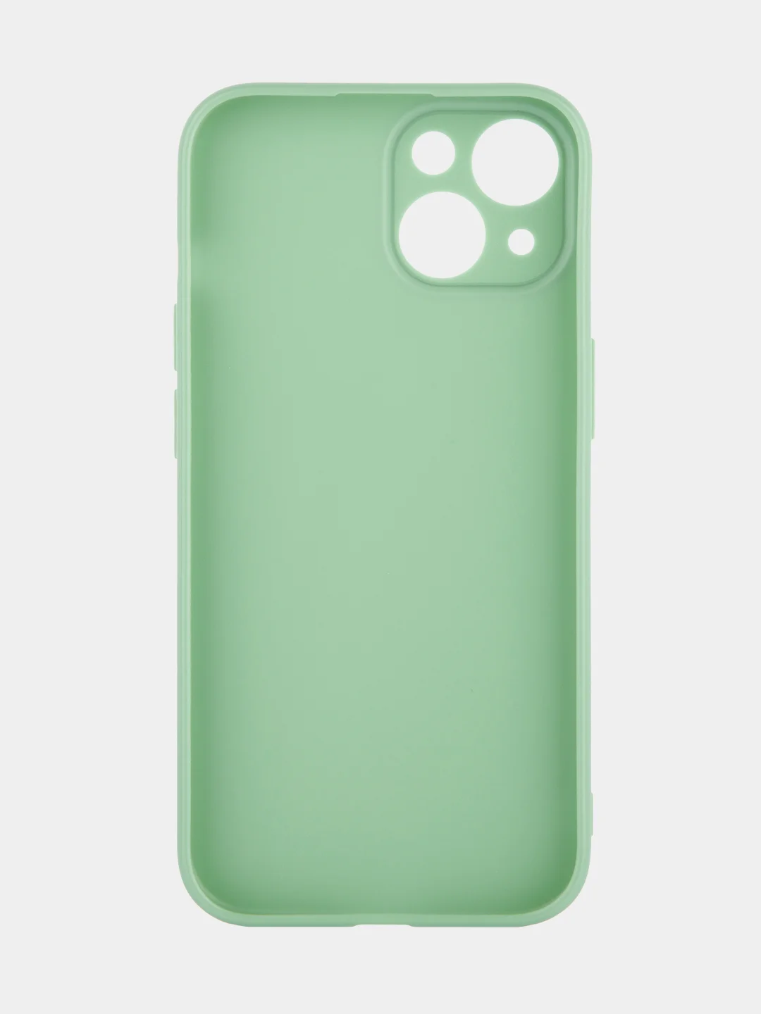 Зеленый чехол для iPhone 15 силиконовый BROSCORP матовый/ прозрачный тонкий c защитой камер бортик