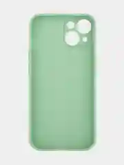 Зеленый чехол для iPhone 15 силиконовый BROSCORP матовый/ прозрачный тонкий c защитой камер бортик