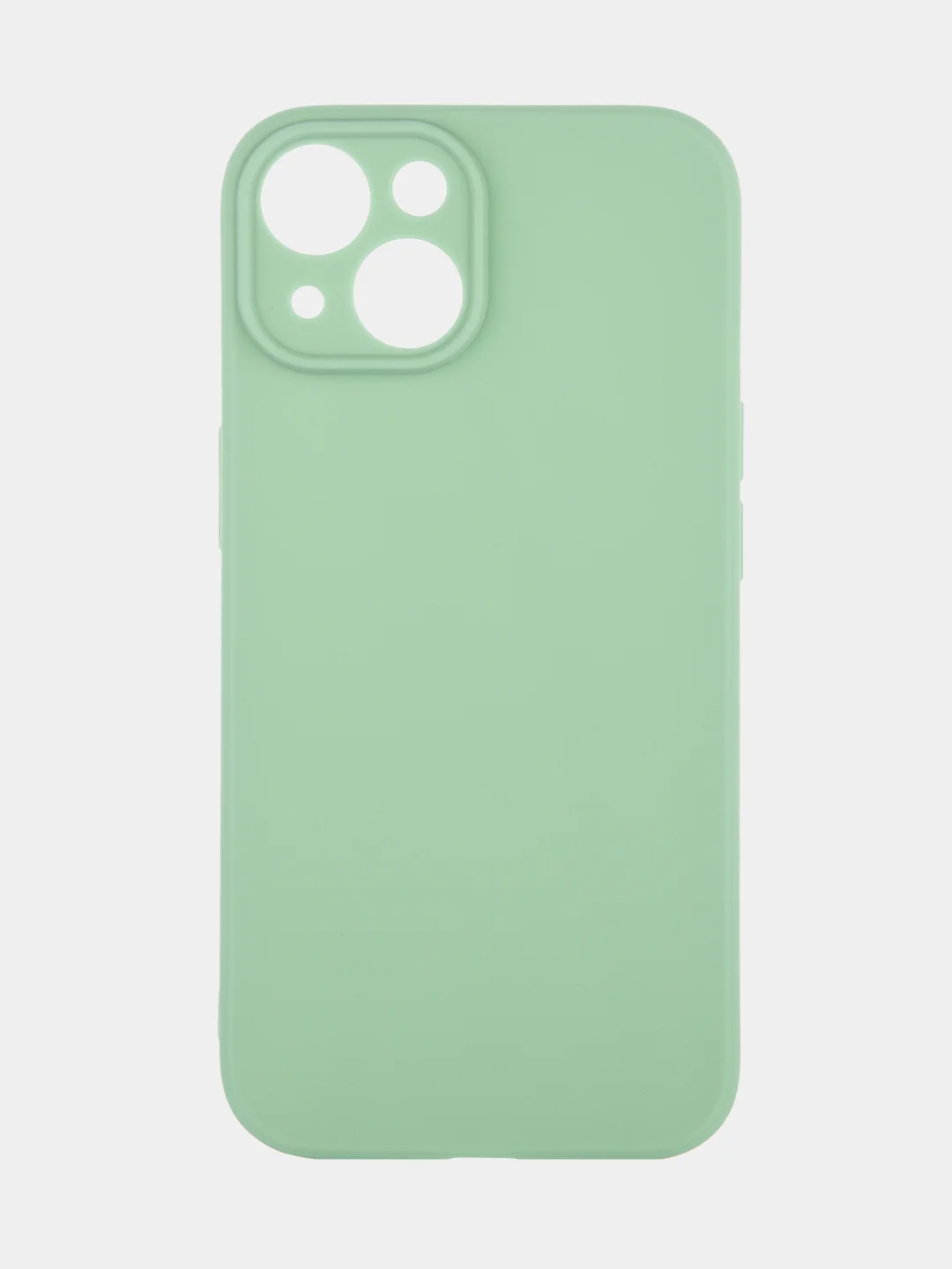 Зеленый чехол для iPhone 15 силиконовый BROSCORP матовый/ прозрачный тонкий c защитой камер бортик