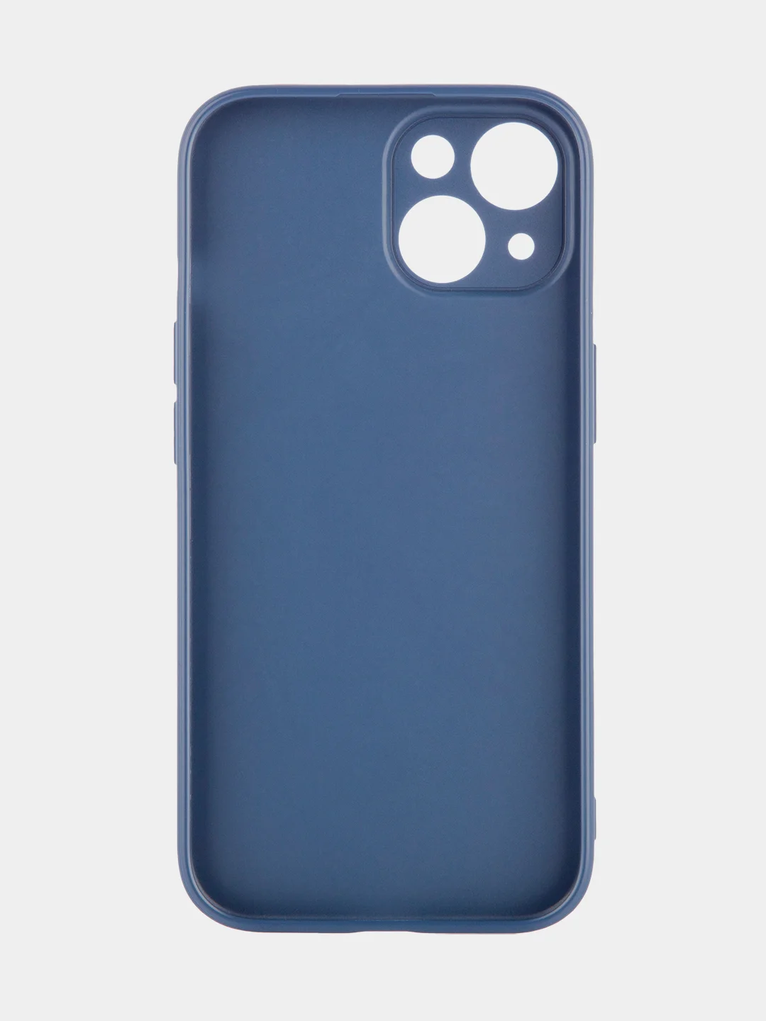 Синий чехол для iPhone 15 силиконовый BROSCORP матовый/ прозрачный тонкий c защитой камер бортик