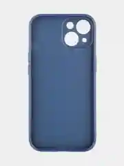 Синий чехол для iPhone 15 силиконовый BROSCORP матовый/ прозрачный тонкий c защитой камер бортик