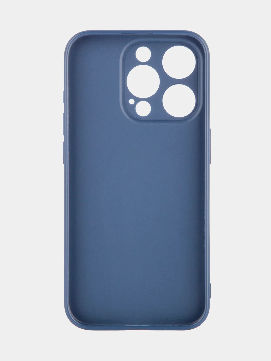 Синий чехол для iPhone 15 Pro силиконовый BROSCORP матовый/ прозрачный/ с карманом, защита камер