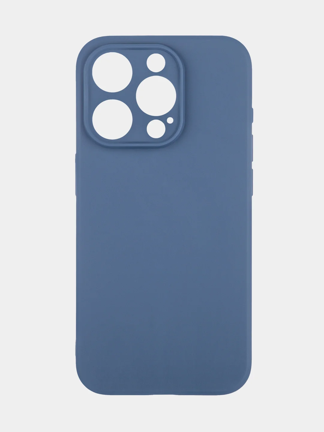 Синий чехол для iPhone 15 Pro силиконовый BROSCORP матовый/ прозрачный/ с карманом, защита камер