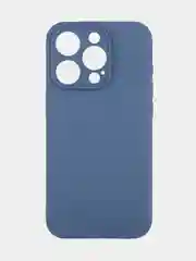Синий чехол для iPhone 15 Pro силиконовый BROSCORP матовый/ прозрачный/ с карманом, защита камер