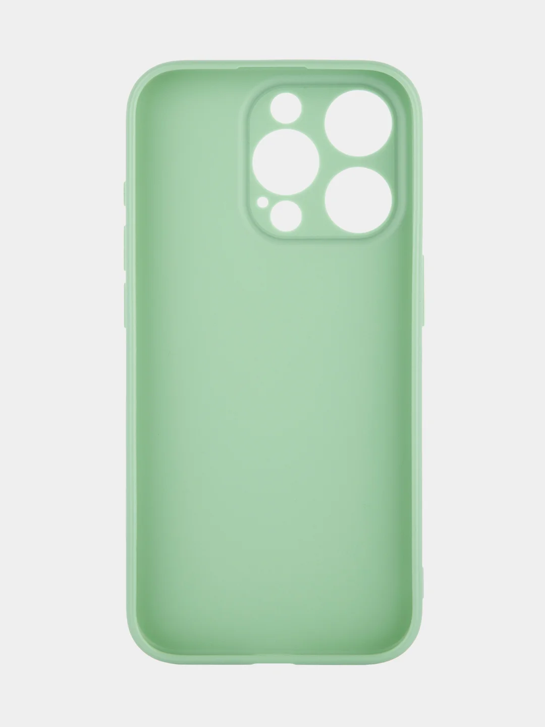 Зеленый чехол для iPhone 15 Pro силиконовый BROSCORP матовый/ прозрачный/ с карманом, защита камер
