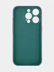 Тёмно-зелёный чехол для iPhone 15 Pro силиконовый BROSCORP матовый/ прозрачный/ с карманом, защита камер
