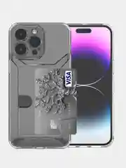 Чехол iPhone 11 15 Pro 14 Max 13 12 Xr Xs 6 7 8 Plus Se с карманом для карт прозрачный