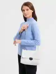 Белый сумка женская через плечо, из экокожи