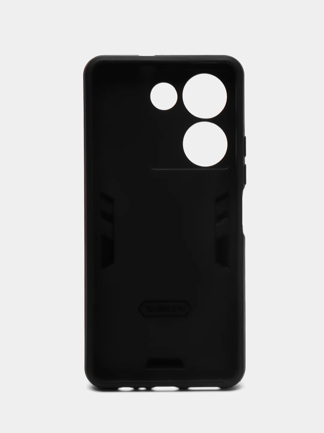 Черный чехол Tecno Camon 20 / 20 Pro противоударный, с металлической подставкой-кольцом