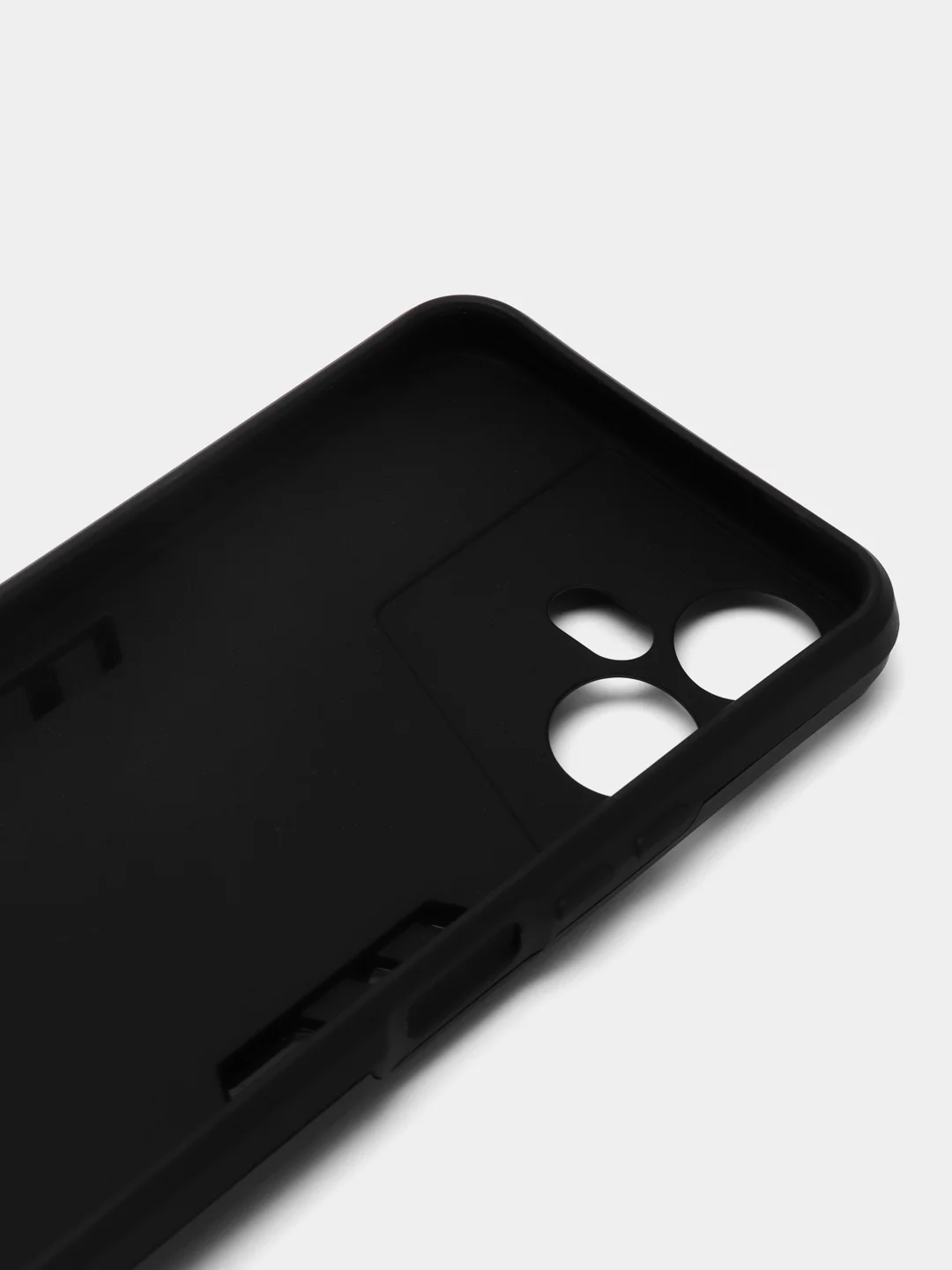 Черный чехол Tecno Pova Neo 3 / Пова Нео 3 противоударный, с металлической подставкой кольцом