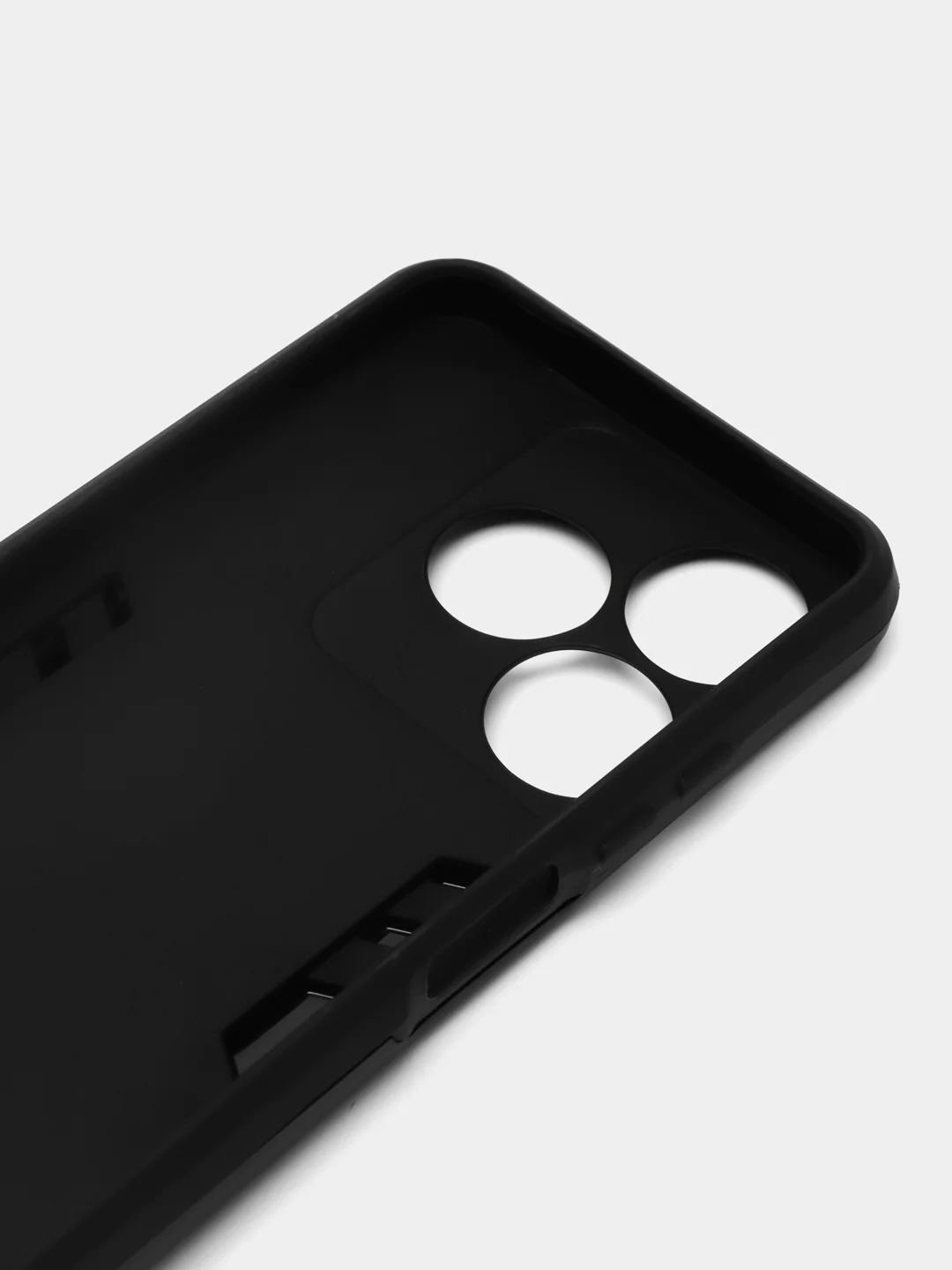 Черный чехол Tecno Spark 10 / 10C, Спарк 10С противоударный, с металлической подставкой-кольцом