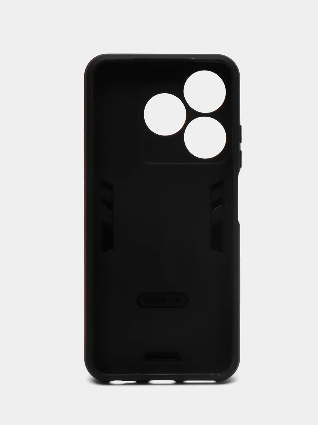 Черный чехол Tecno Spark 10 / 10C, Спарк 10С противоударный, с металлической подставкой-кольцом