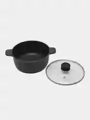 Черный кастрюля Гардарика 1604-04-10 с крышкой "Орион" 4 л, 24 см