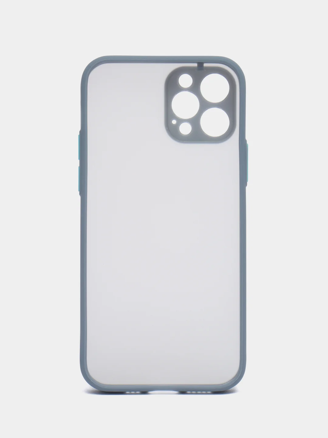 Ледяной чехол на iPhone 12 Pro / Айфон 12 Про, пластиковый, матовый, с цветными кнопками