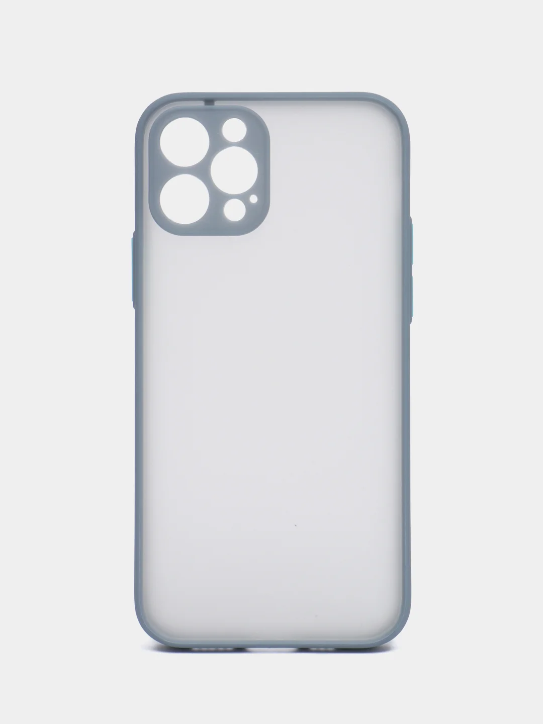 Ледяной чехол на iPhone 12 Pro / Айфон 12 Про, пластиковый, матовый, с цветными кнопками