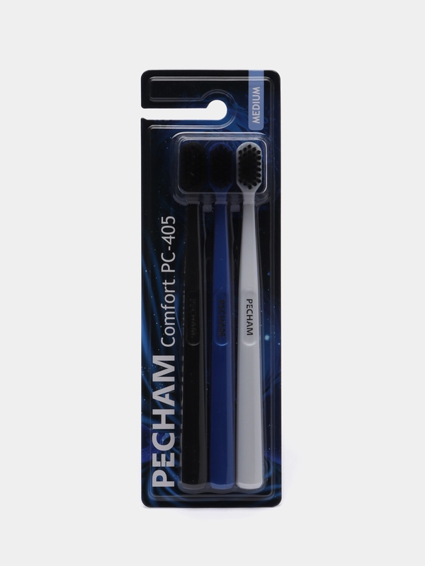 Набор зубных щеток средней жёсткости Pecham Comfort РС-405, 3 шт