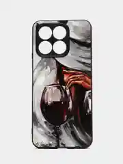 Бордовый чехол с рисунком на Huawei Honor X8a, Хуавей Хонор Х8а