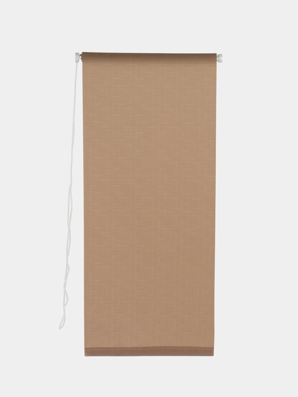 Штора рулонная Brabix, 40*175 см, текстура лён, защита 55-85%, 200 г/м2, темно-бежевый
