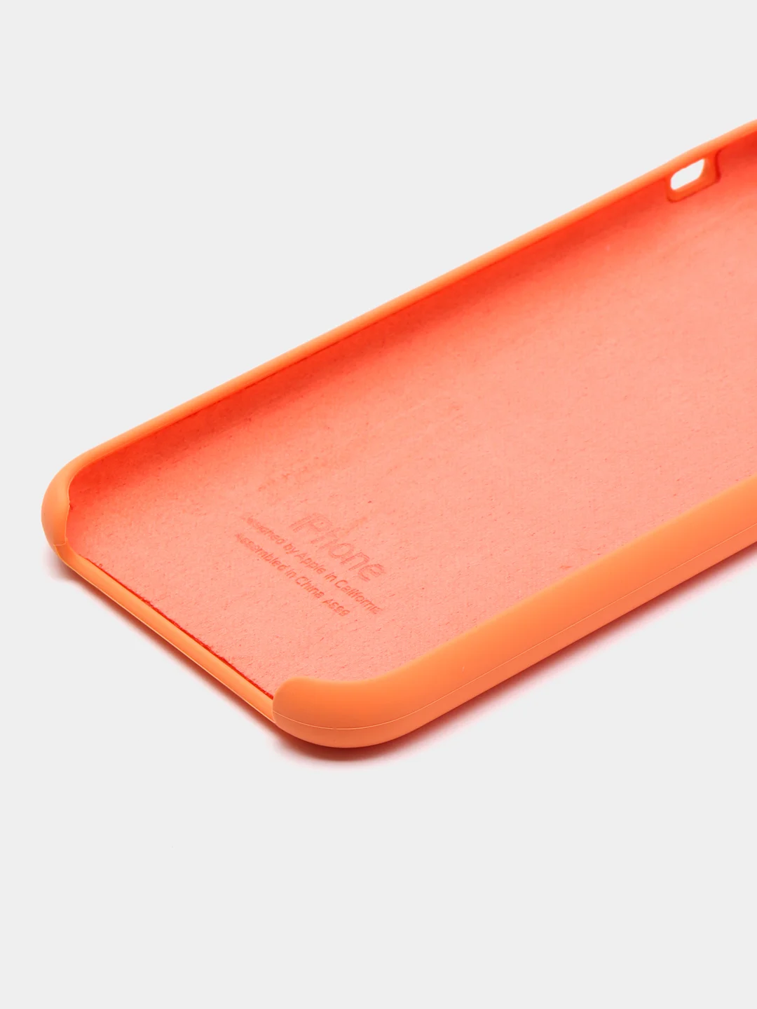 Оранжевый чехол Silicone Case для iPhone XR, с открытым низом