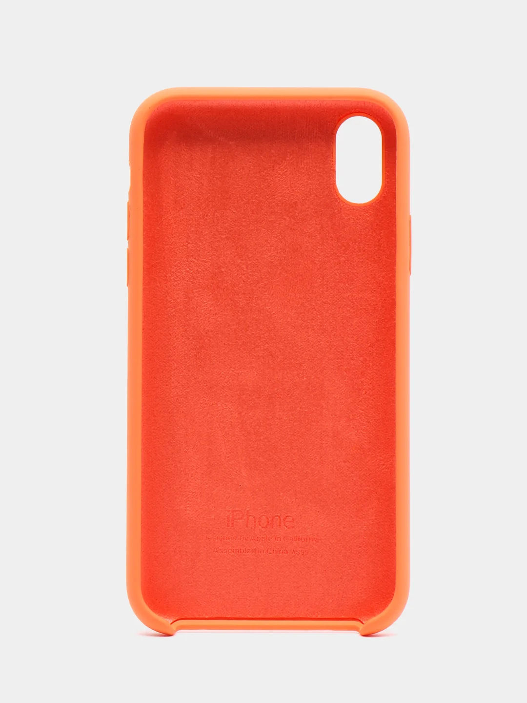 Оранжевый чехол Silicone Case для iPhone XR, с открытым низом