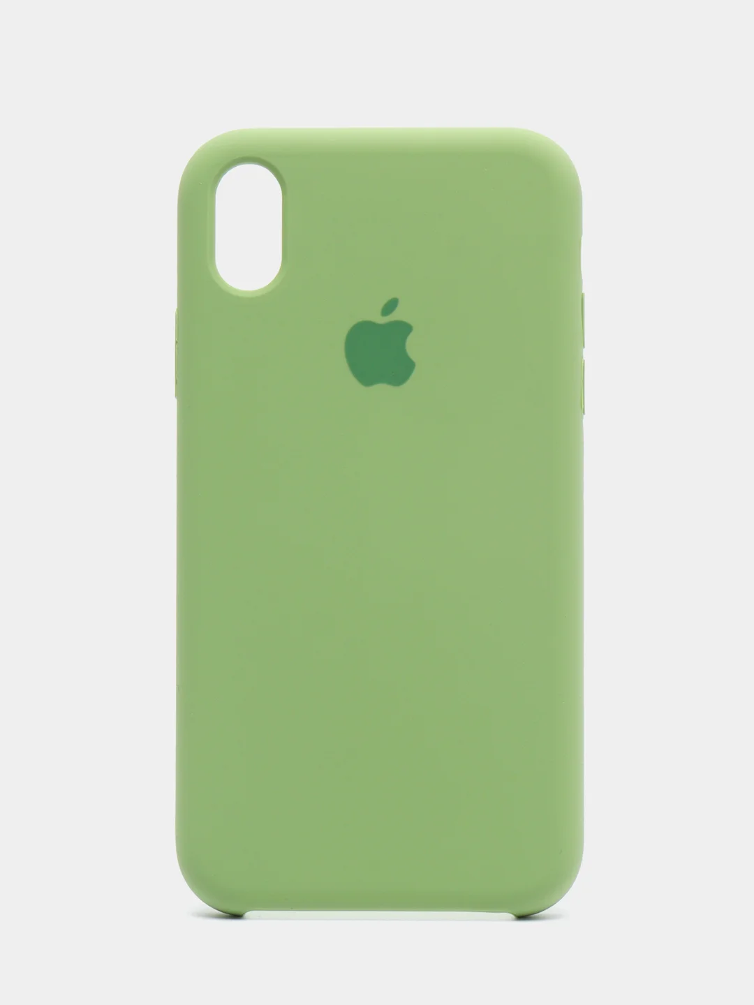 Салатовый чехол Silicone Case для iPhone XR, с открытым низом