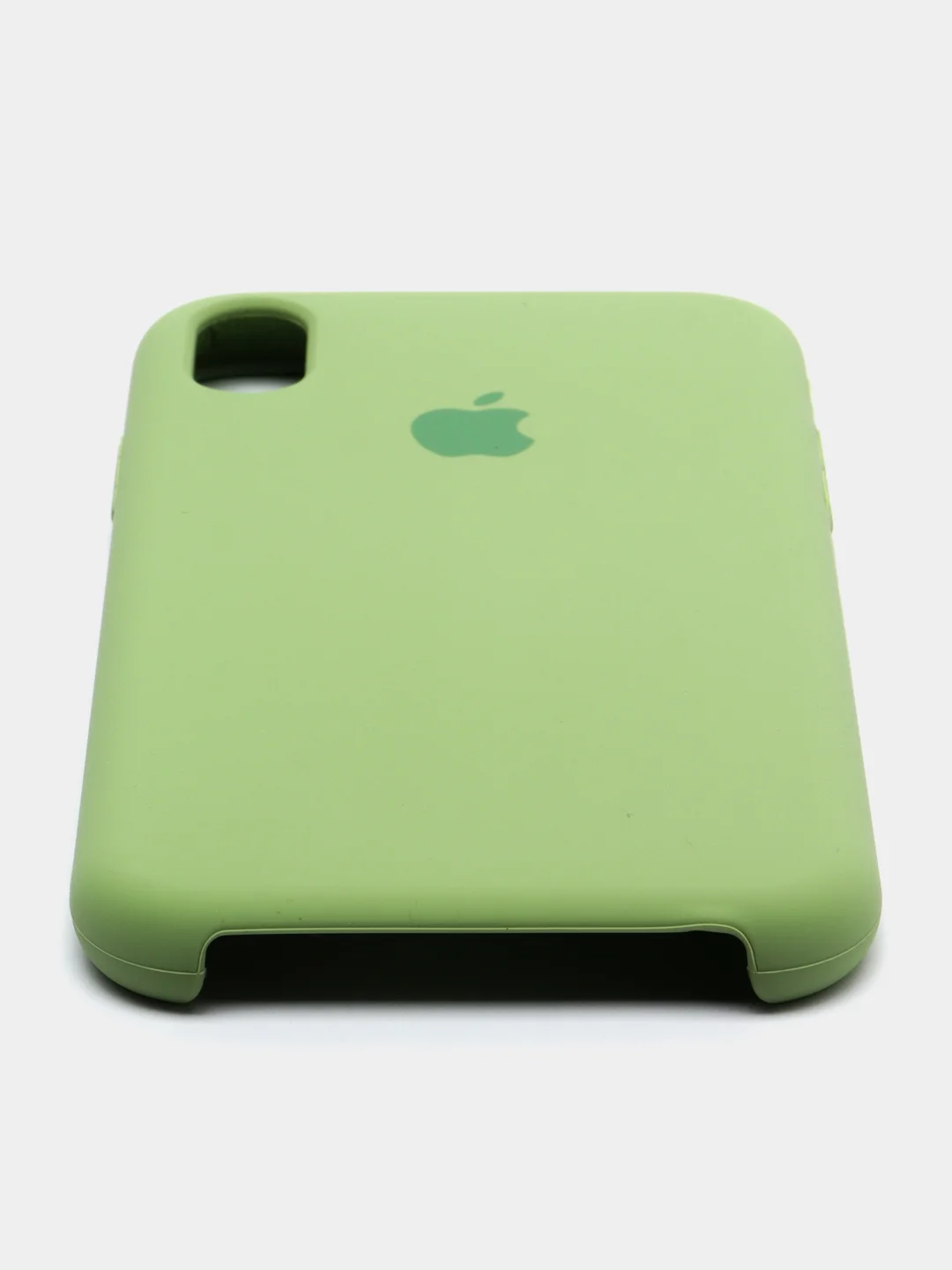 Салатовый чехол Silicone Case для iPhone XR, с открытым низом