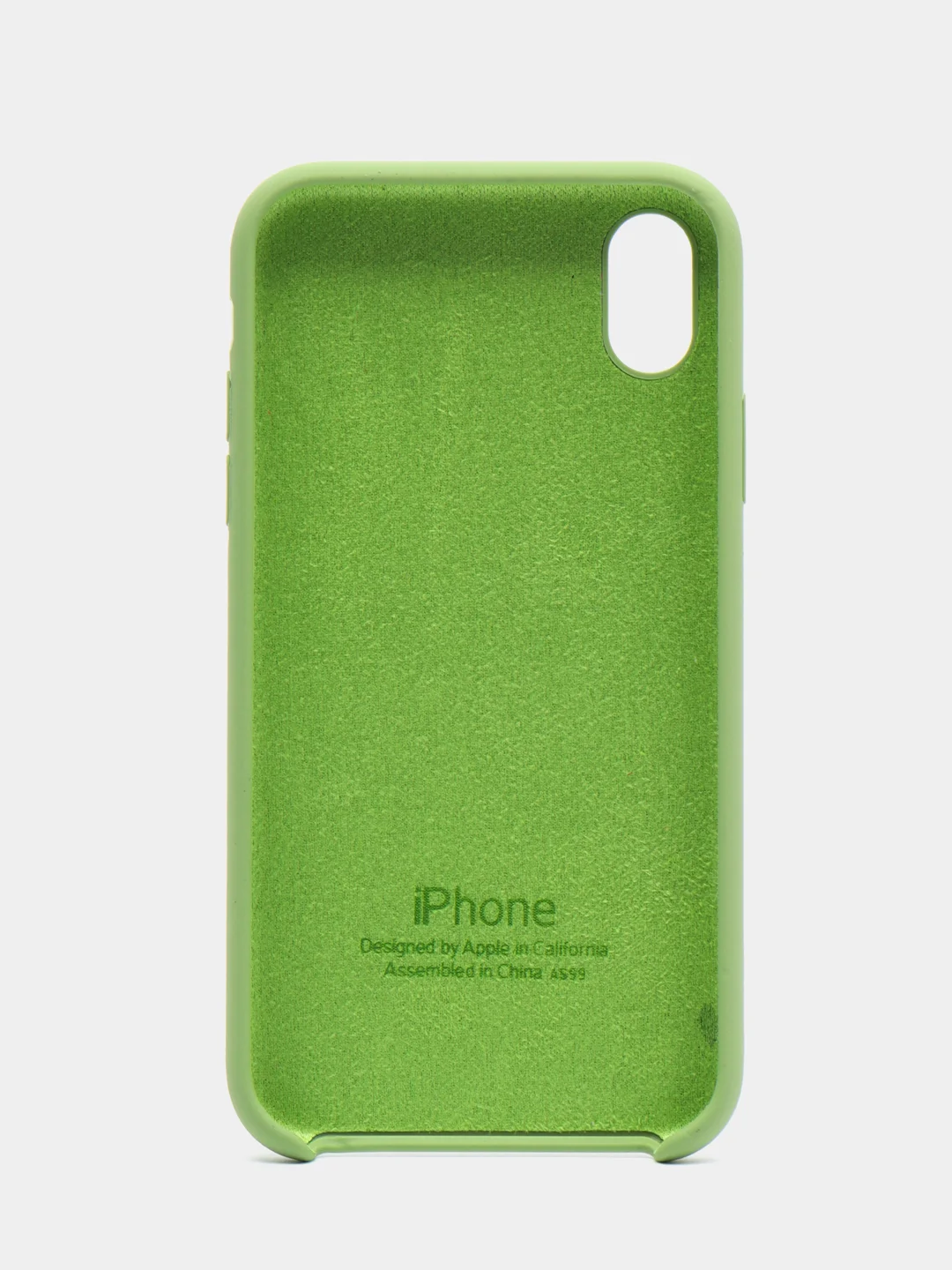 Салатовый чехол Silicone Case для iPhone XR, с открытым низом