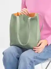 Зеленый сумка женская из экокожи с длинными ручками Shopper, сумка шоппер городская, повседневная