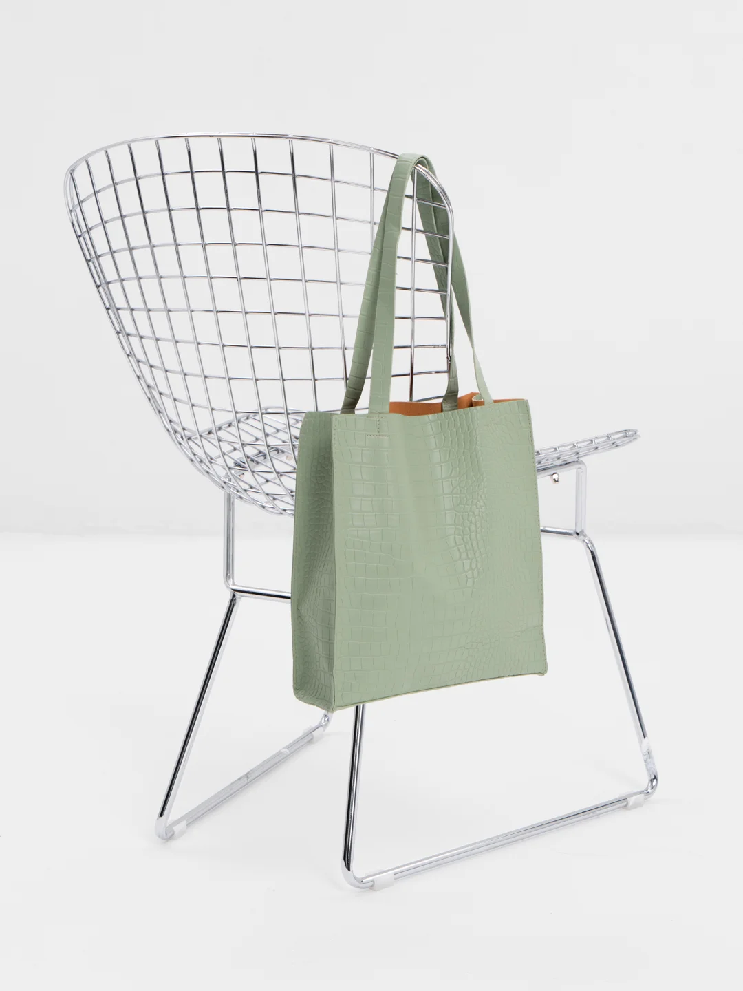 Зеленый сумка женская из экокожи с длинными ручками Shopper, сумка шоппер городская, повседневная
