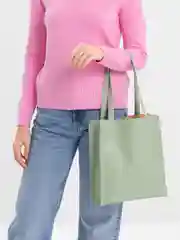 Зеленый сумка женская из экокожи с длинными ручками Shopper, сумка шоппер городская, повседневная