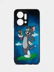 Синий чехол с рисунком на Honor X7a (Хонор Х7а)
