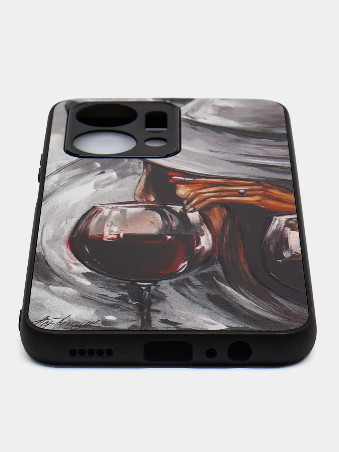 Бордовый чехол с рисунком на Honor X7a (Хонор Х7а)