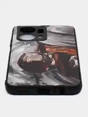 Бордовый чехол с рисунком на Honor X7a (Хонор Х7а)