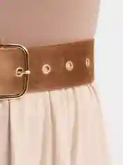 Терракотовый пояс для талии женский, широкий, замша