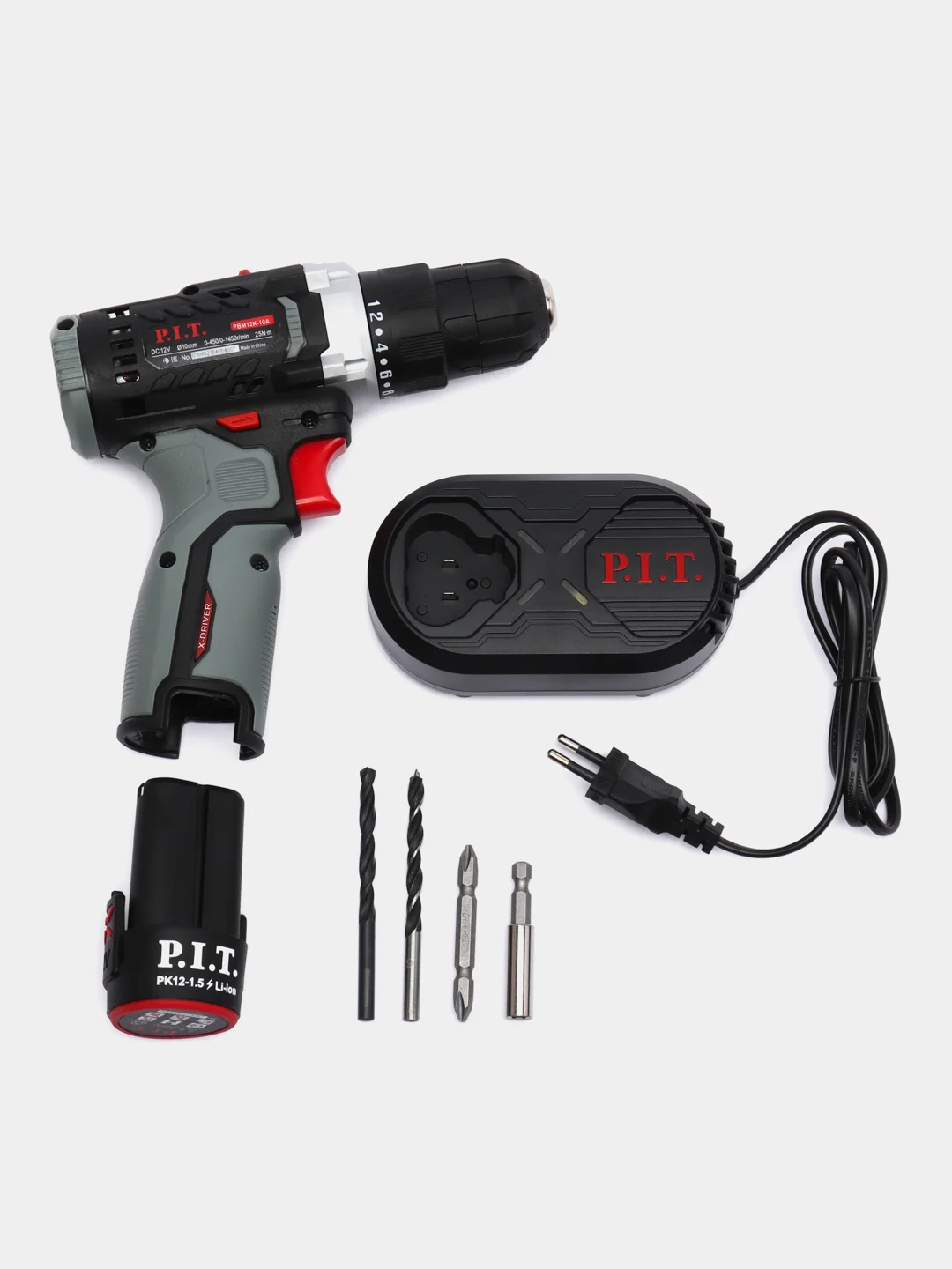 Шуруповерт PIT PBM12K-10A/1 X-DRIVER, 1АКБ аккумуляторная дрель - шуруповерт