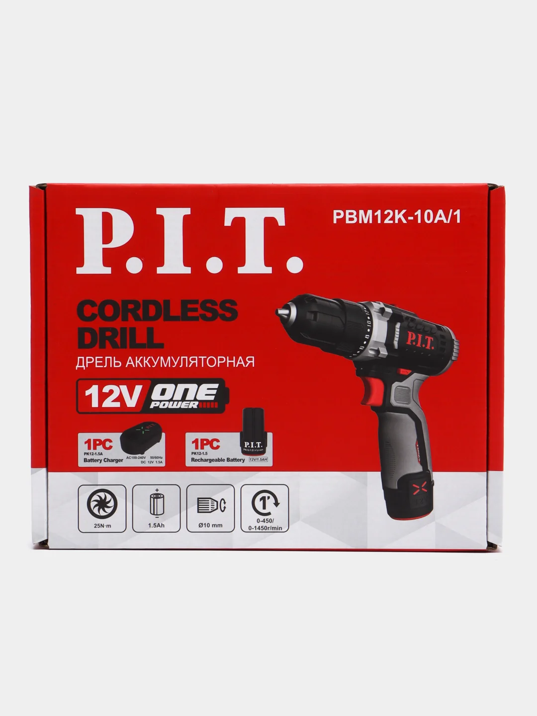 Шуруповерт PIT PBM12K-10A/1 X-DRIVER, 1АКБ аккумуляторная дрель - шуруповерт