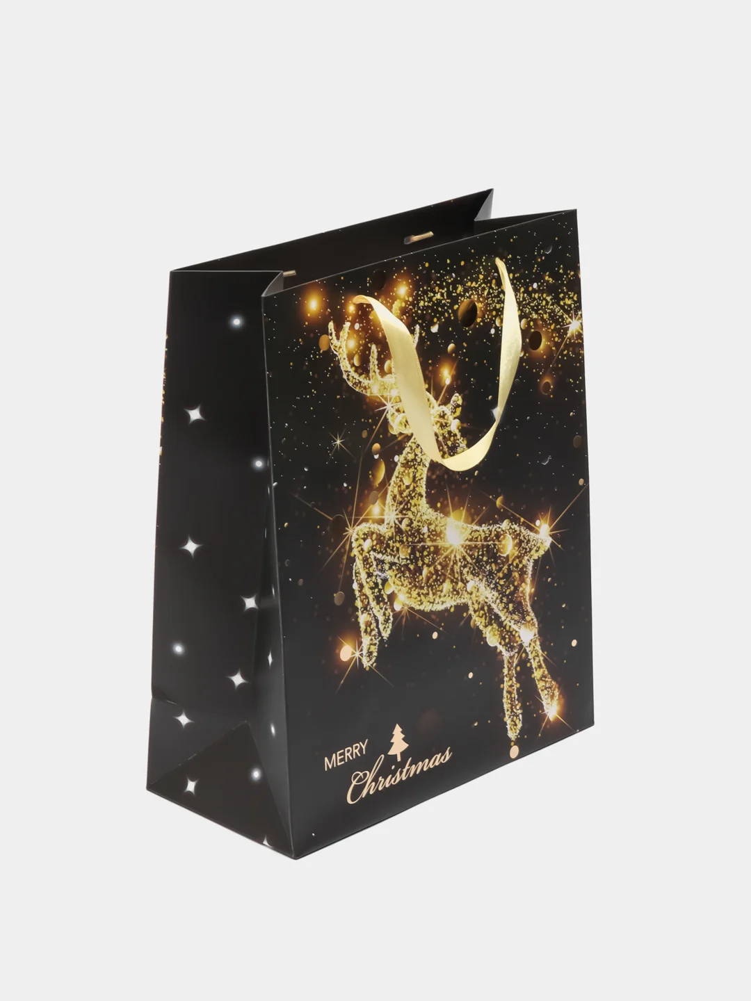 Пакет подарочный новогодний, для подарка Золотая Сказка "Midnight Deer", фольга,  608231