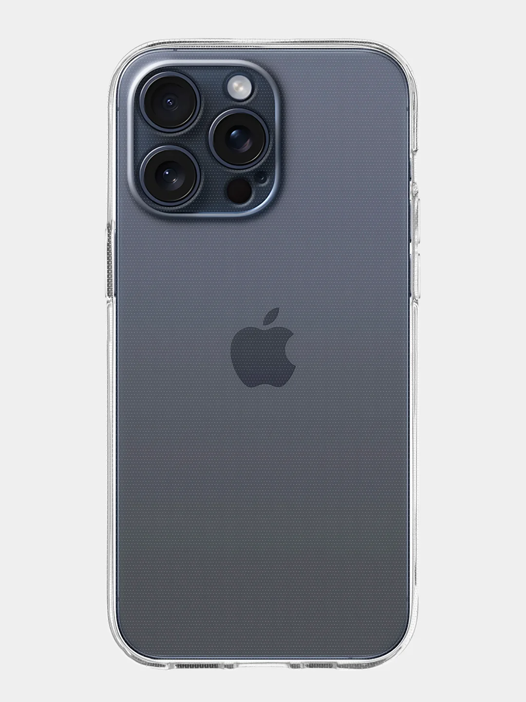 Прозрачный чехол для iPhone 15 Pro Max силиконовый BROSCORP, матовый/ прозрачный, бортик- защита камер