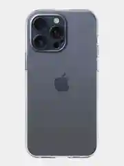 Прозрачный чехол для iPhone 15 Pro Max силиконовый BROSCORP, матовый/ прозрачный, бортик- защита камер