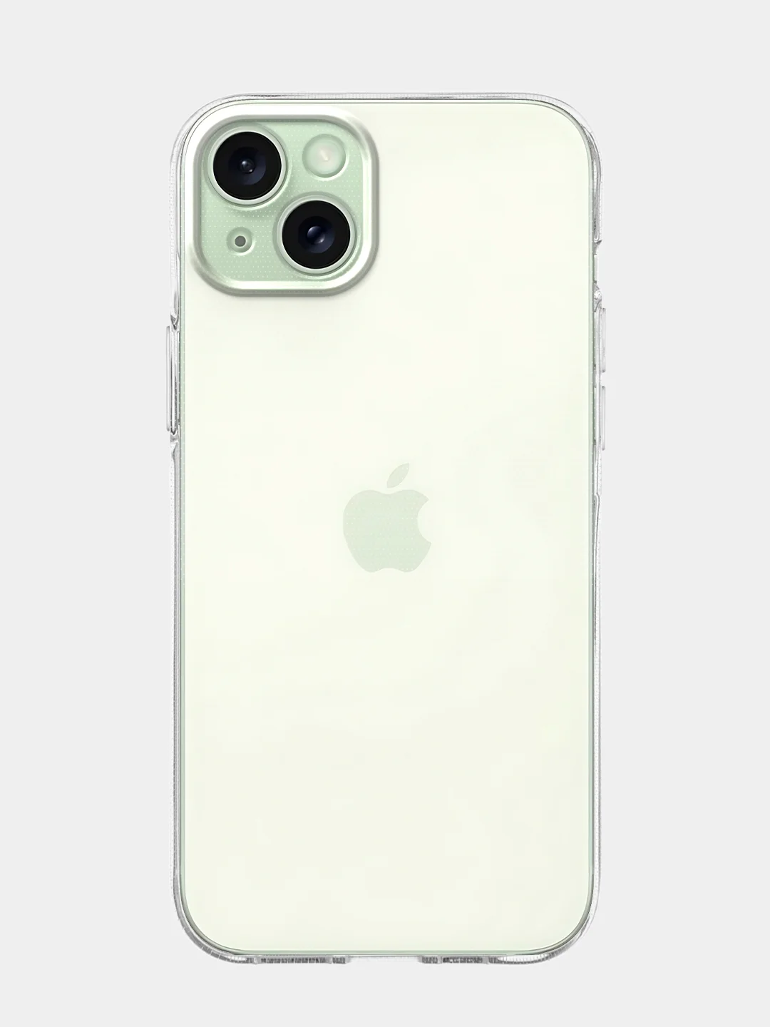 Прозрачный чехол для iPhone 15 Plus силиконовый BROSCORP матовый/ прозрачный, тонкий, c защитой камер