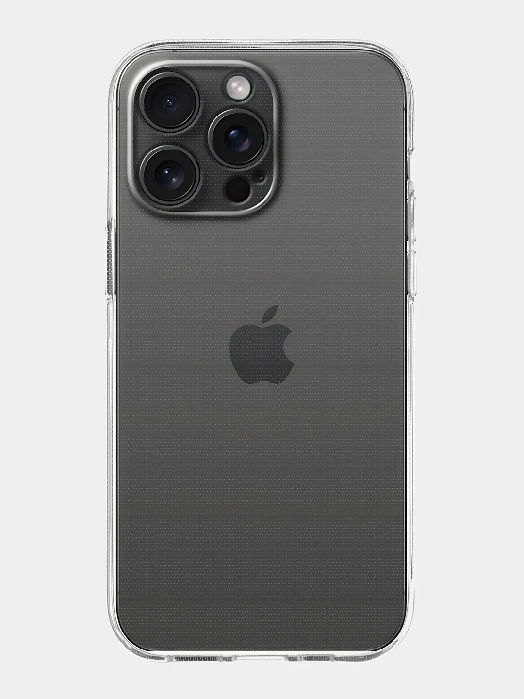Прозрачный чехол для iPhone 15 Pro силиконовый BROSCORP матовый/ прозрачный/ с карманом, защита камер