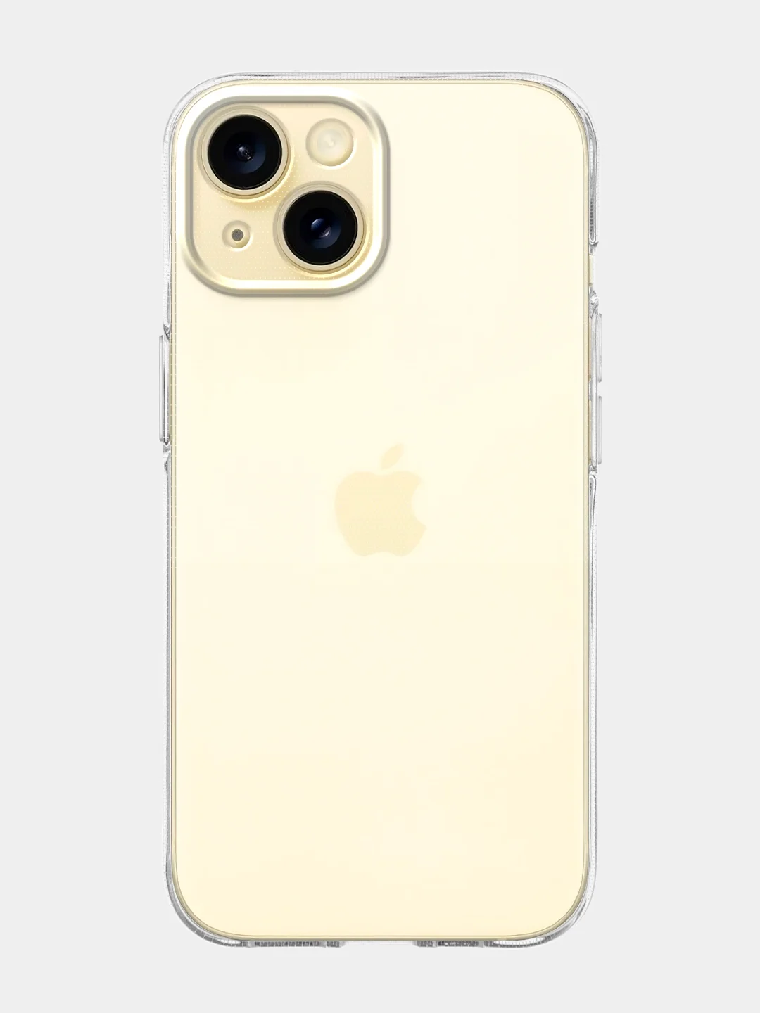 Прозрачный чехол для iPhone 15 силиконовый BROSCORP матовый/ прозрачный тонкий c защитой камер бортик