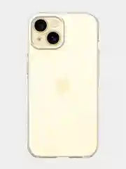 Прозрачный чехол для iPhone 15 силиконовый BROSCORP матовый/ прозрачный тонкий c защитой камер бортик